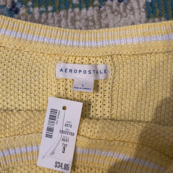 Aeropostale Yellow Knit Crop Top - Picture 3 of 3